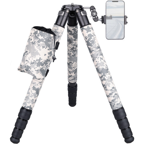 ARTCISE CS90CU Carbon Fiber Tripod with Smartphone Holder (Gray Camouflage)