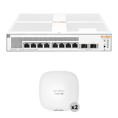 HPE Networking Instant On 1930 8-Port PoE+ Switch & AP22 Access Point Network Kit (2 x APs)