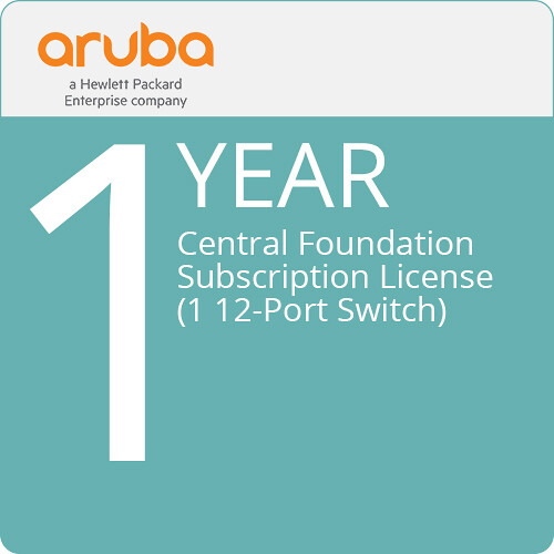 Aruba Central Foundation 8 to 12-Port 2500 & 6100 Series Switch License (1-Year, 1 Switch)