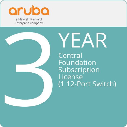 Aruba Central Foundation 8 to 12-Port 2500 & 6100 Series Switch License (3-Year, 1 Switch)