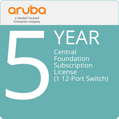 Aruba Central Foundation 8 to 12-Port 2500 & 6100 Series Switch License (5-Year, 1 Switch)