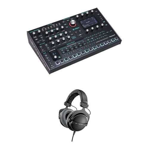 ASM Leviasynth Desktop 16-Voice Analog/Digital Hybrid Synthesizer Kit with Headphones
