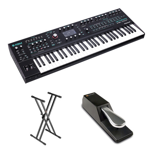 ASM Leviasynth Keyboard 16-Voice Analog/Digital Hybrid Synthesizer Kit with Stand and Pedal