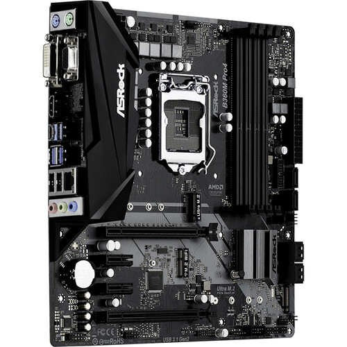 ASRock B360M Pro4 10 Power Phase Intel LAN 2 M.2 USB B360M PRO4