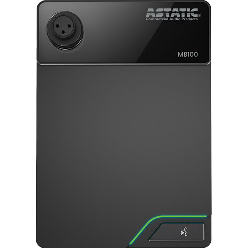 Astatic MB100 Wired Desktop Base with Talk/Mute & LED for Gooseneck Microphone