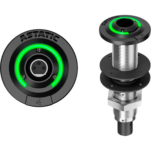 Astatic MS201L Flush-Mount Installation Base for 3-Pin Gooseneck Mic with Logic Control (5-Pin XLR Out)