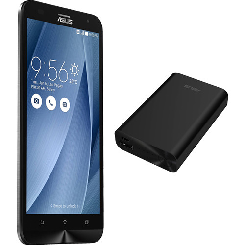 ASUS Silver ZenFone 2 Laser ZE551KL 16GB Smartphone Kit with Black Battery Pack (Unlocked)