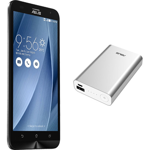ASUS Silver ZenFone 2 Laser ZE551KL 32GB Smartphone Kit with Silver Battery Pack (Unlocked)