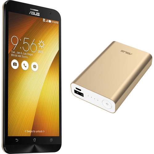 ASUS Sheer Gold ZenFone 2 ZE551ML 64GB Smartphone Kit with Gold Battery Pack (Unlocked)