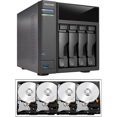 Asustor 16TB (4 x 4TB) AS-204TE Data Storage Server Kit with Drives