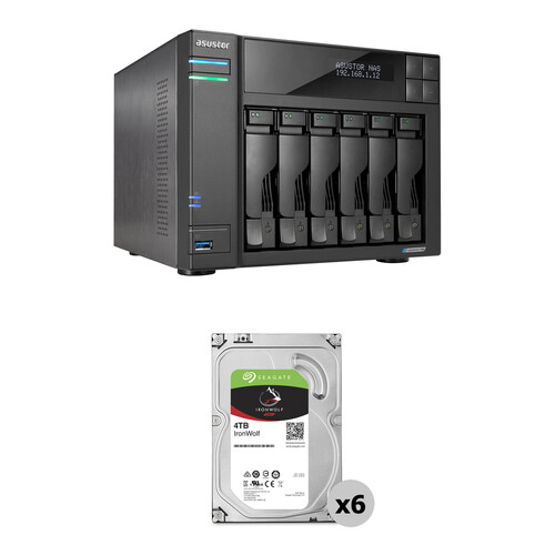 Asustor 24TB Lockerstor 6 Gen2+ 6-Bay NAS Enclosure Kit (6 x 4TB)