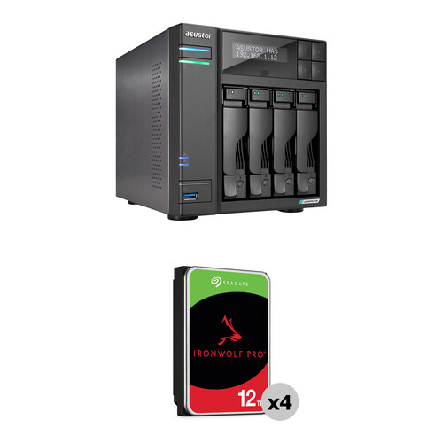 Asustor 48TB Lockerstor 4 Gen2+ 4-Bay NAS Enclosure Kit (4 x 12TB)