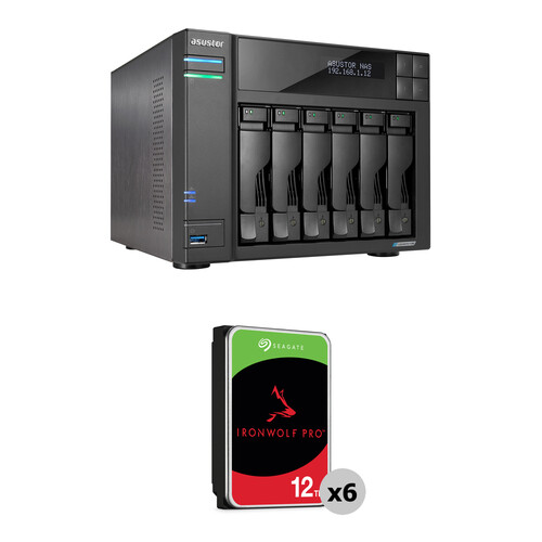 Asustor 72TB Lockerstor 6 Gen2 6-Bay NAS Enclosure Kit (6 x 12TB)