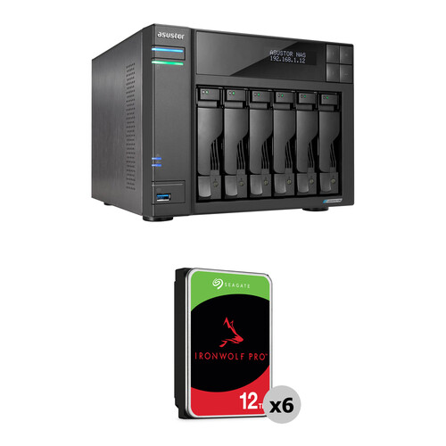 Asustor 72TB Lockerstor 6 Gen2+ 6-Bay NAS Enclosure Kit (6 x 12TB)