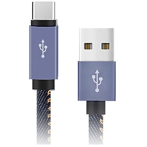 Atech Flash Technology Denim USB 2.0 Type-A Male to Type-C Male Cable (3.3')