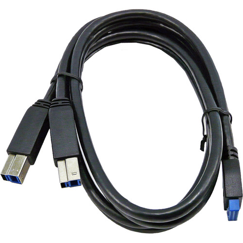 Atech Flash Technology CBL-20A Super Speed USB 3.0 20-pin to Two USB 3.0 Standard B Cable (1M/3.2')