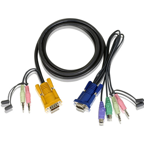 ATEN 2L-5302P SPHD-15 to VGA, PS/2, and Audio KVM Cable (6')