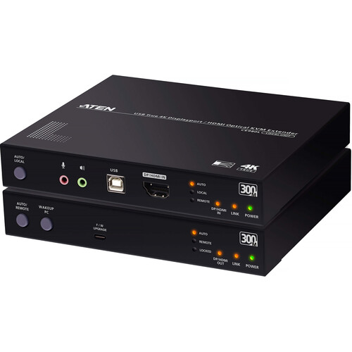 ATEN CE980 USB True 4K DisplayPort/HDMI Optical KVM Extender (984.2')