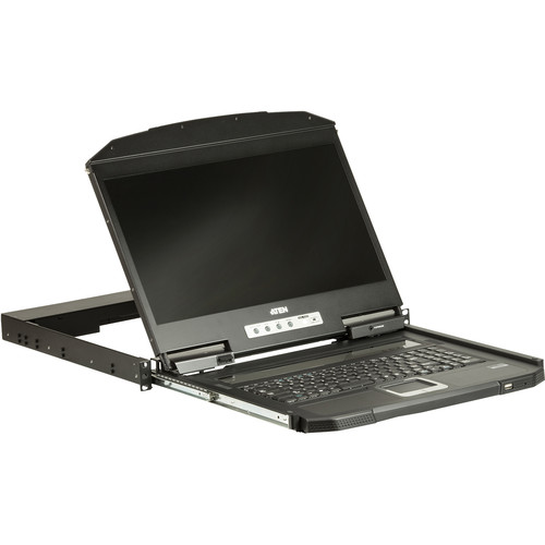 ATEN CL3700NW 18.5" Ultra Short Depth Single Rail LCD Console