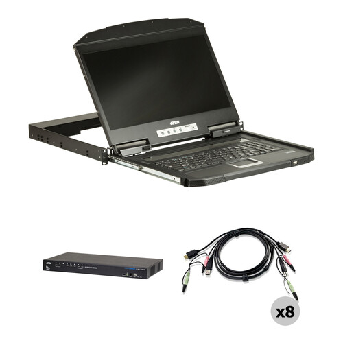 ATEN 18.5" FHD LCD Console & 8-Port KVM Kit