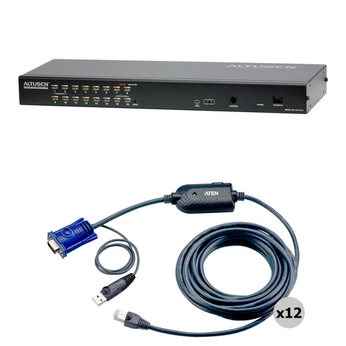 ATEN KH1516Ai 16-Port KVM Switch and USB Adapter Cable Kit (15')