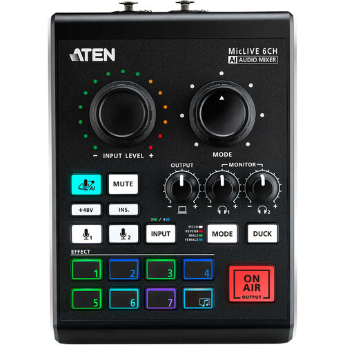 ATEN UC8000 ポッドキャスト用AIオーディオミキサー MicLIVE ATEN UC8000 MicLIVE Podcast AI Audio Mixer UC8000 B&H Photo Video