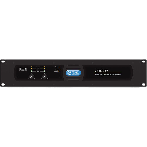 AtlasIED HPA602 Dual-Channel 600W Commercial Amplifier (Black, 2 RU)