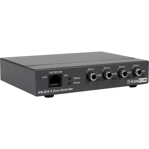 AtlasIED Four Zone PoE+ IP Addressable Single IP-to-Analog Gateway