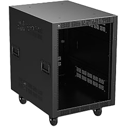 AtlasIED 30" Deep, 14-Rack Unit Mobile Equipment Rack with Casters, and Side Handles