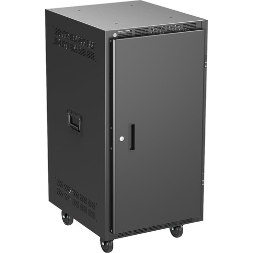 AtlasIED 30" Deep, 21-Rack Unit  Mobile Equipment Rack Includes Casters, Side Handles, Solid Doors