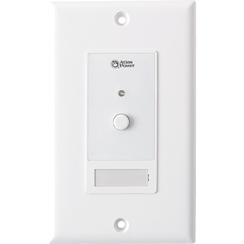 AtlasIED Wall Plate Push Button Switch, Hard Contact Closure (White)