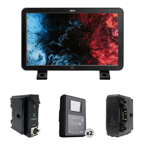 Atomos NEON 17" 4K HDR Monitor with Dual-Battery Power Kit (Gold Mount)