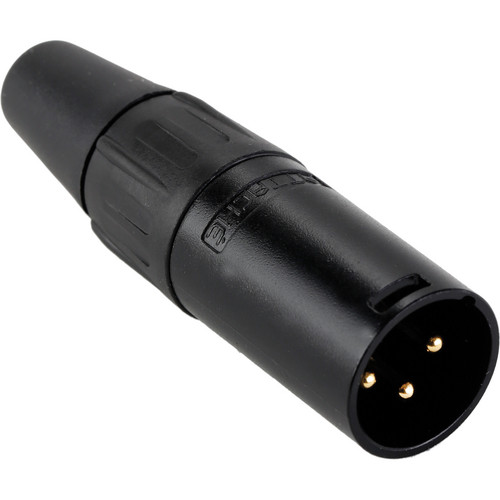 Attache Male XLR Cable Connector (Black-Plated with Gold-Plated Contacts)