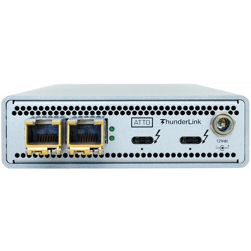 ATTO Technology Dual Thunderbolt 3 to 10Gb Ethernet Adapter with EU Power Cords