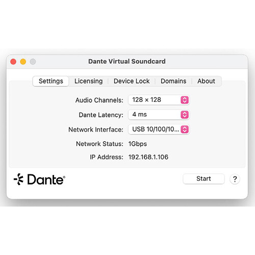 Audinate Dante Virtual Soundcard Transferable License
