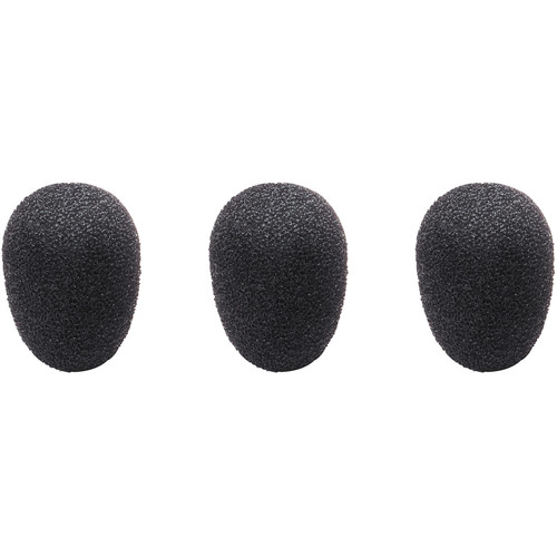 Audio-Technica AT8171 Foam Windscreen for BP89X Headworn Microphones (Black, 3-Pack)