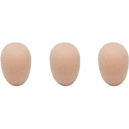 Audio-Technica AT8171-TH Foam Windscreen for BP89X Headworn Microphones (Beige, 3-Pack)