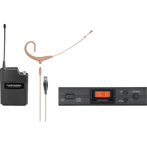 Audio-Technica ATW-2192xcTH 2000-Series Earset Wireless Microphone System (I: 487 to 506 MHz, Beige)