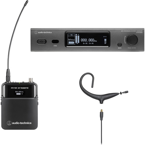 Audio-Technica ATW-3211/893x 3000 Series Wireless Omni MicroEarset Microphone System (Black, EE1: 530 to 590 MHz)