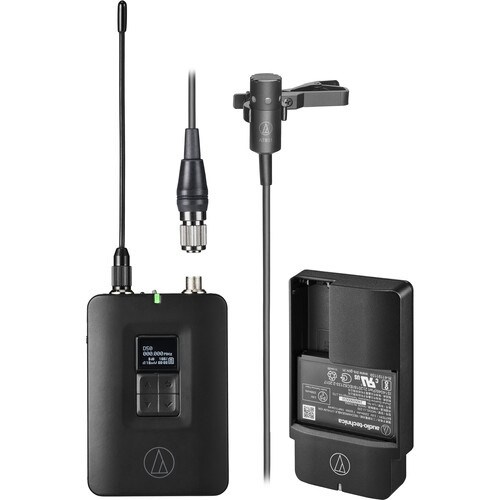 Audio-Technica ATW-DT3201 D50-Series Wireless Bodypack Transmitter with Cardioid Lavalier Microphone & Charger (DF2: 470 to 608 MHz)