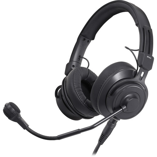 Audio-Technica Dual Ear Broadcast Headset with Dynamic Element and Detachable 4-Pin XLRF Cable