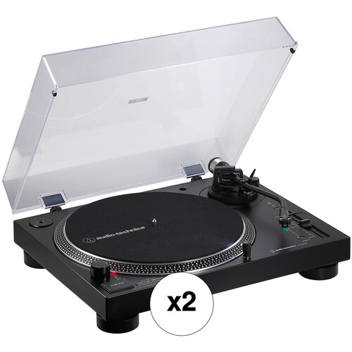 Audio-Technica AT-LP120XBT-USB Stereo Turntable with USB and Bluetooth (Black, Pair)