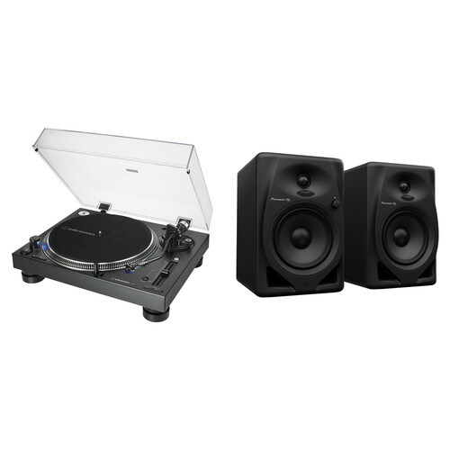 Audio-Technica AT-LP140XP Direct Drive Professional DJ Turntable Kit with Monitors