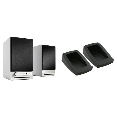 Audioengine HD3 Bluetooth Speaker System with DS1 Desktop Stands Kit (Hi-Gloss White, Pair)