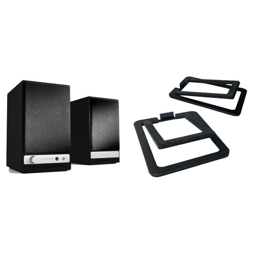 Audioengine HD3 Bluetooth Speaker System with DS1M Desktop Speaker Stands Kit (Satin Black, Pair)