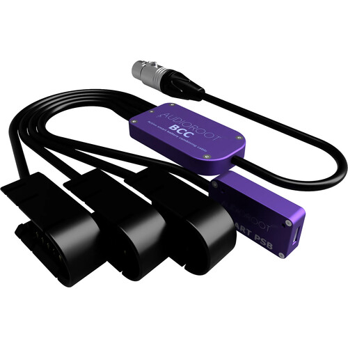 AUDIOROOT BCC Power Combining Cable with Three Battery Cups, USB-C, and XLR-4F Connector (With Telemetry)