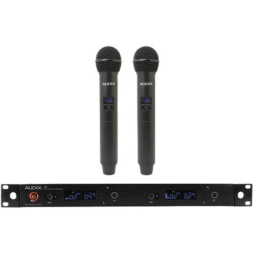 Audix AP62OM5 R62 2-Channel Wireless Receiver with Two Handheld Wireless Microphones (522 to 586 MHz)