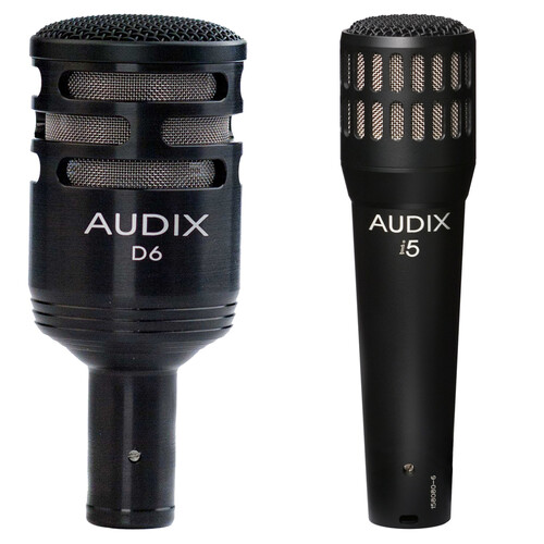 Audix D6 Dynamic Cardioid Instrument Microphone Kit with i5 Microphone