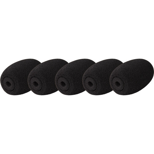 Audix Heavy-Duty Foam Windscreens, 2-Stage Probe Shaped(5-Pack) (Black)