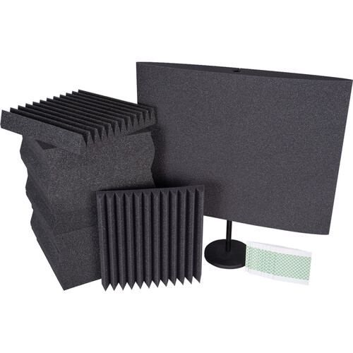 Auralex Acoustic Panel Podcast Starter Kit with One DeskMAX Home Office Panel (Charcoal)